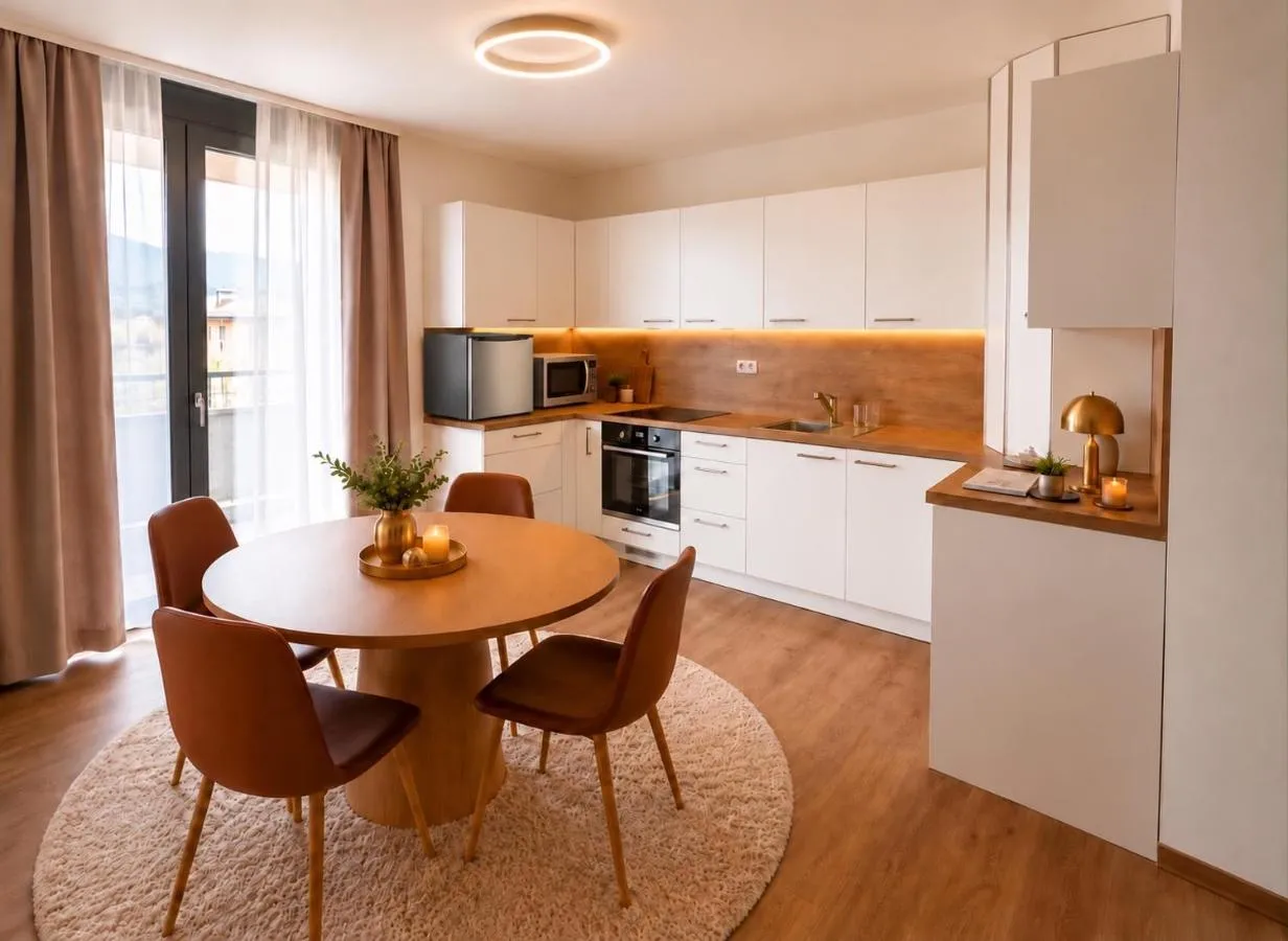 Kuchyně a jídelní kout – A3 Apartmán Liptovský Mikuláš / Apartmány Severná